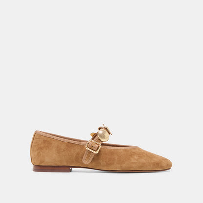 Relan Lt Brown Suede Ballet Flats Dolce Vita