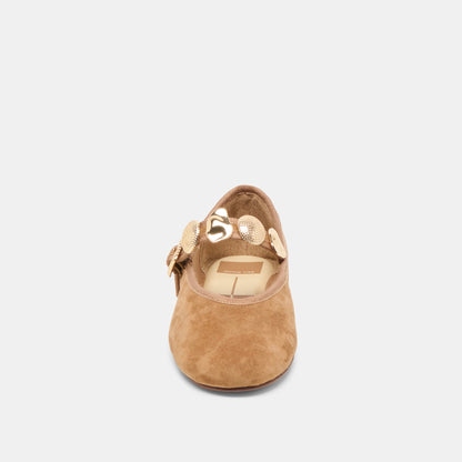 Relan Lt Brown Suede Ballet Flats Dolce Vita