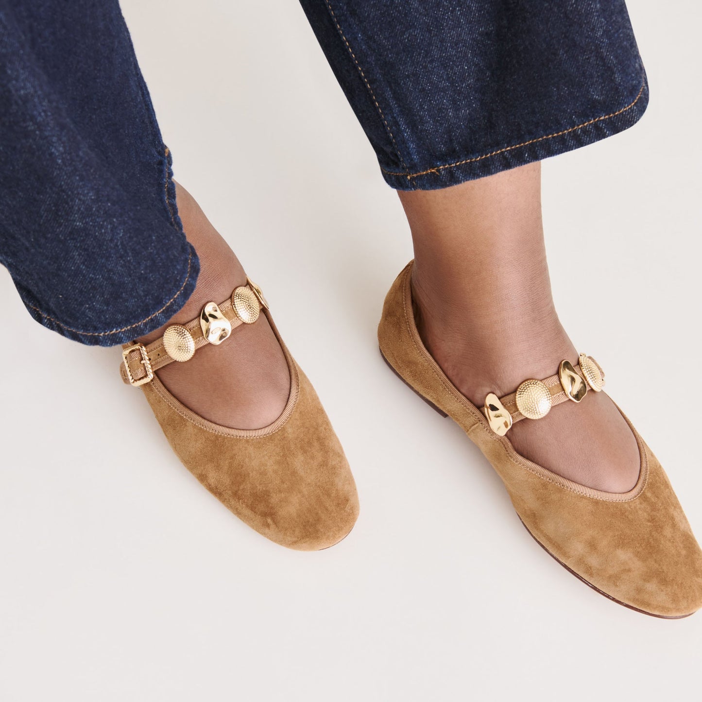 Relan Lt Brown Suede Ballet Flats Dolce Vita
