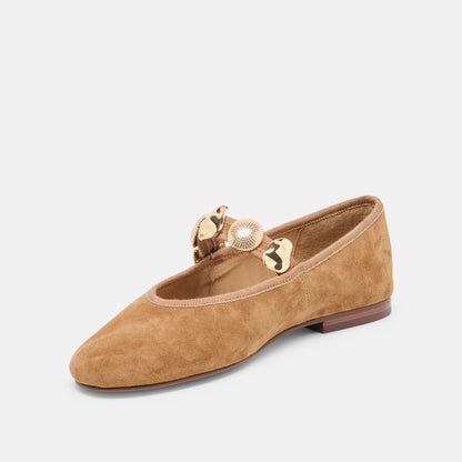 Relan Lt Brown Suede Ballet Flats Dolce Vita