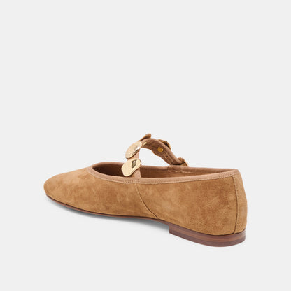 Relan Lt Brown Suede Ballet Flats Dolce Vita