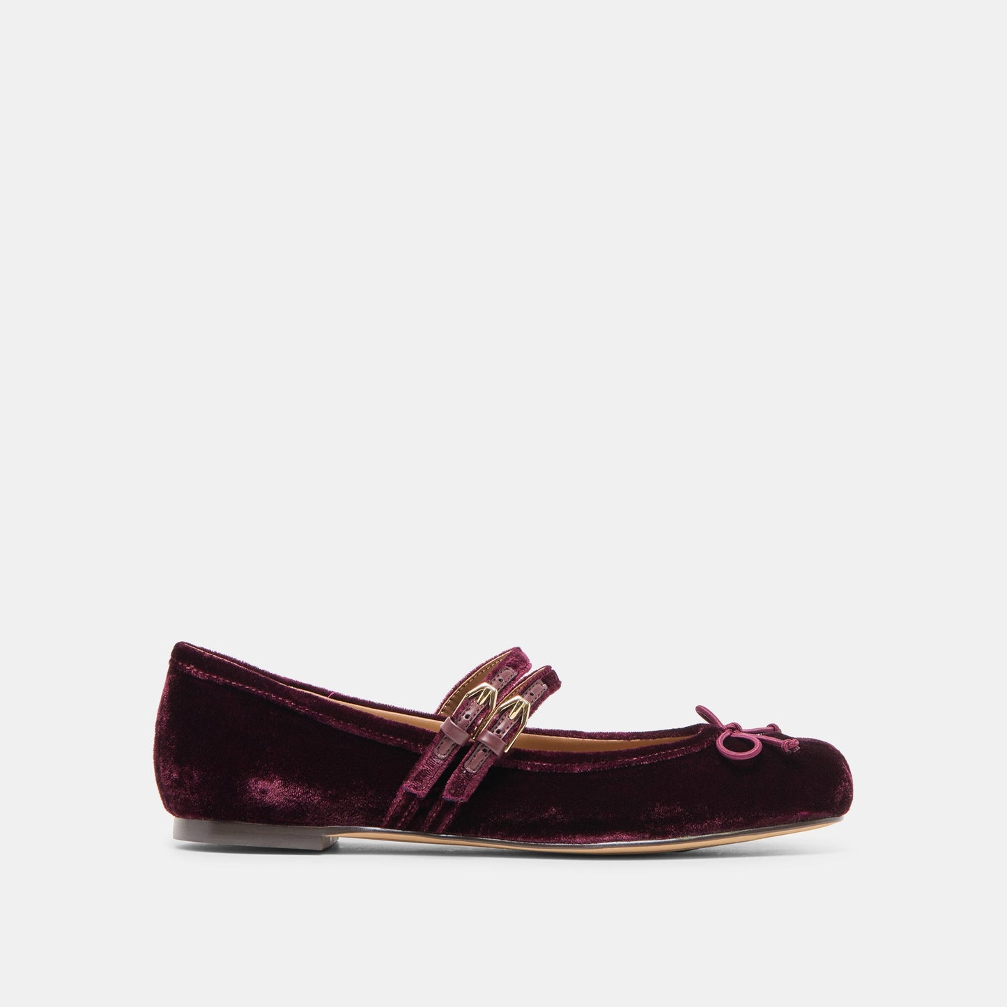 Gibsen Burgundy Velvet Ballet Flats Dolce Vita