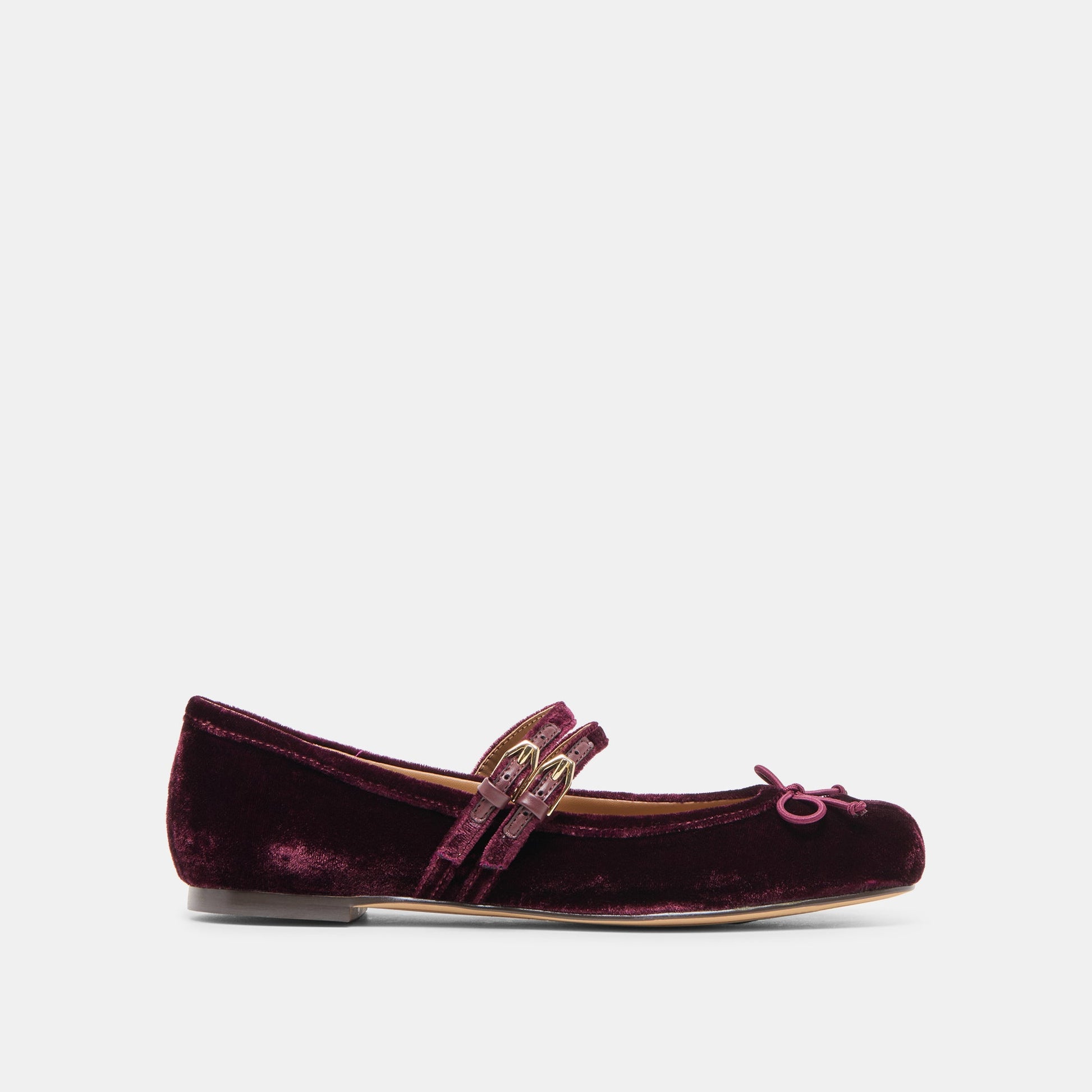 Gibsen Burgundy Velvet Ballet Flats Dolce Vita