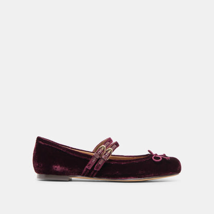 Gibsen Burgundy Velvet Ballet Flats Dolce Vita