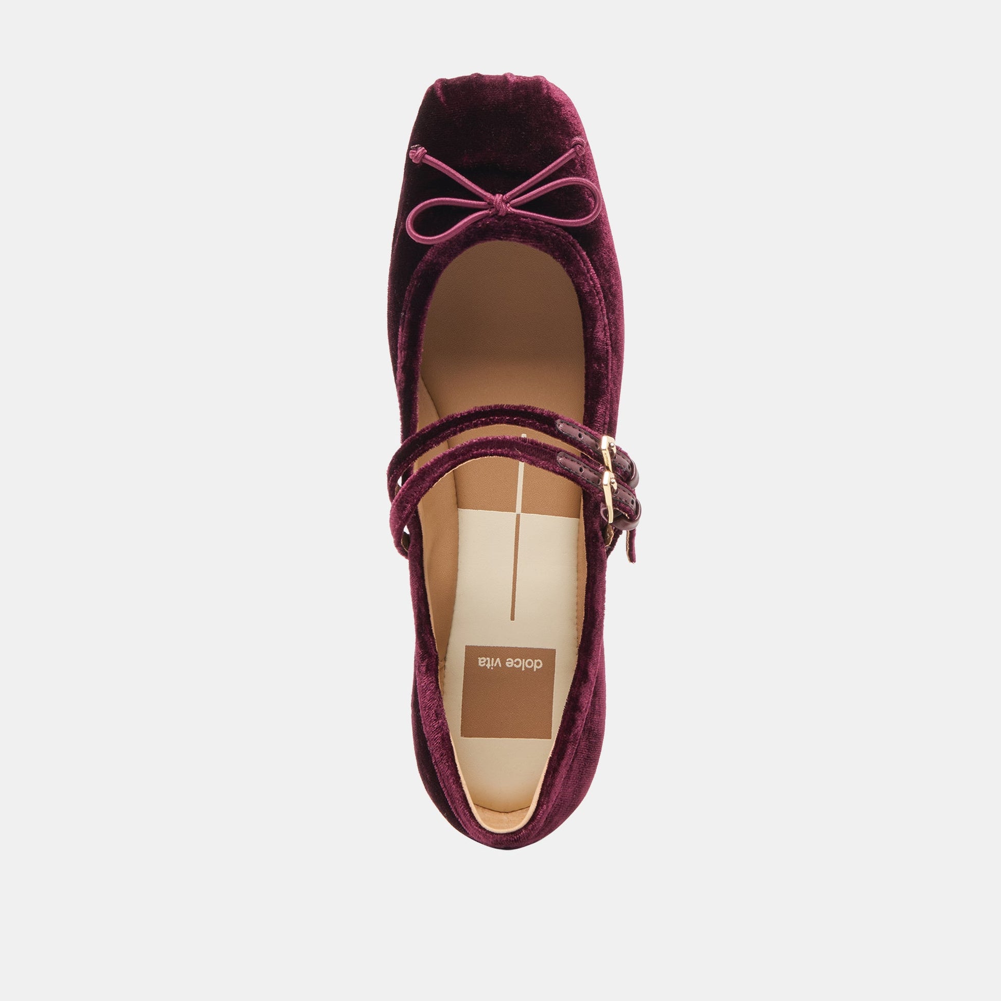 Gibsen Burgundy Velvet Ballet Flats Dolce Vita