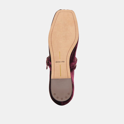 Gibsen Burgundy Velvet Ballet Flats Dolce Vita