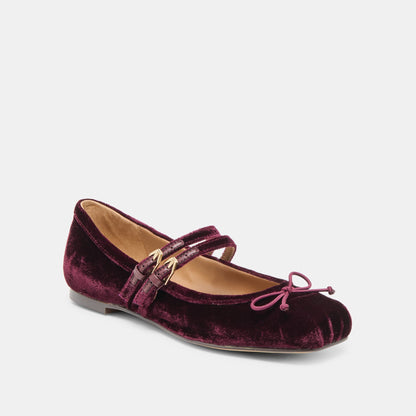 Gibsen Burgundy Velvet Ballet Flats Dolce Vita