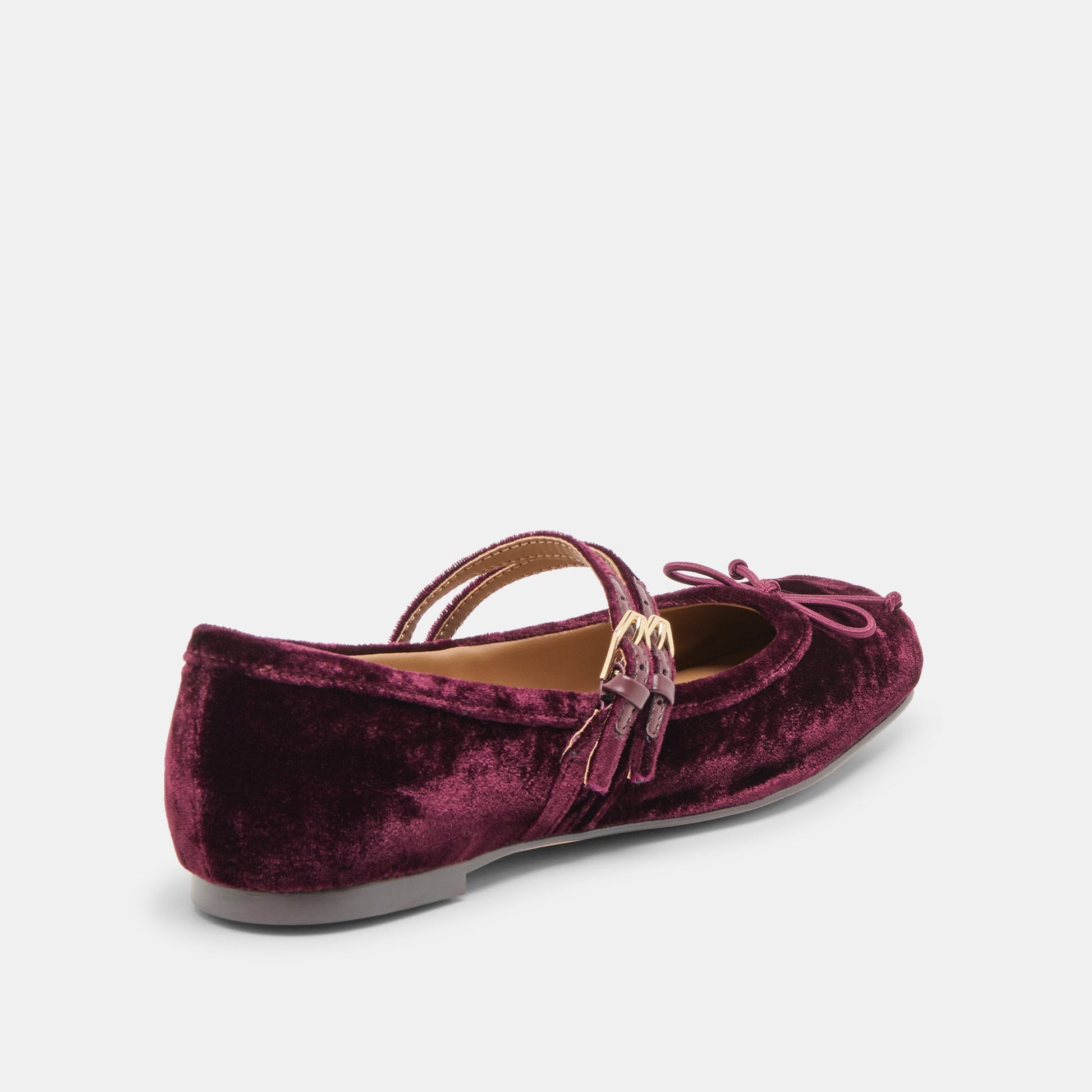 Gibsen Burgundy Velvet Ballet Flats Dolce Vita