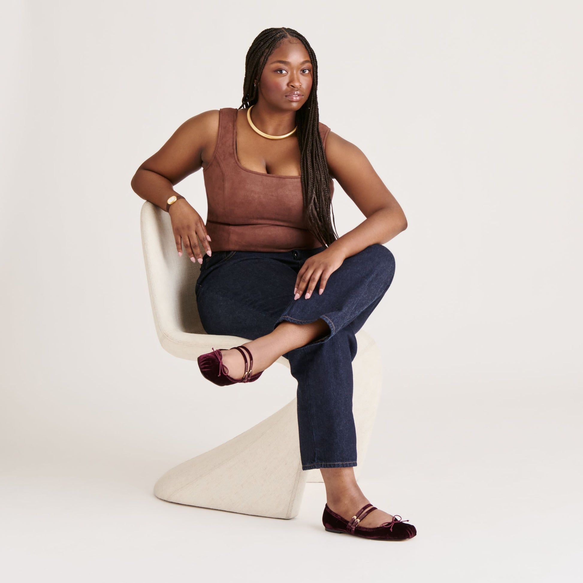 Gibsen Burgundy Velvet Ballet Flats Dolce Vita