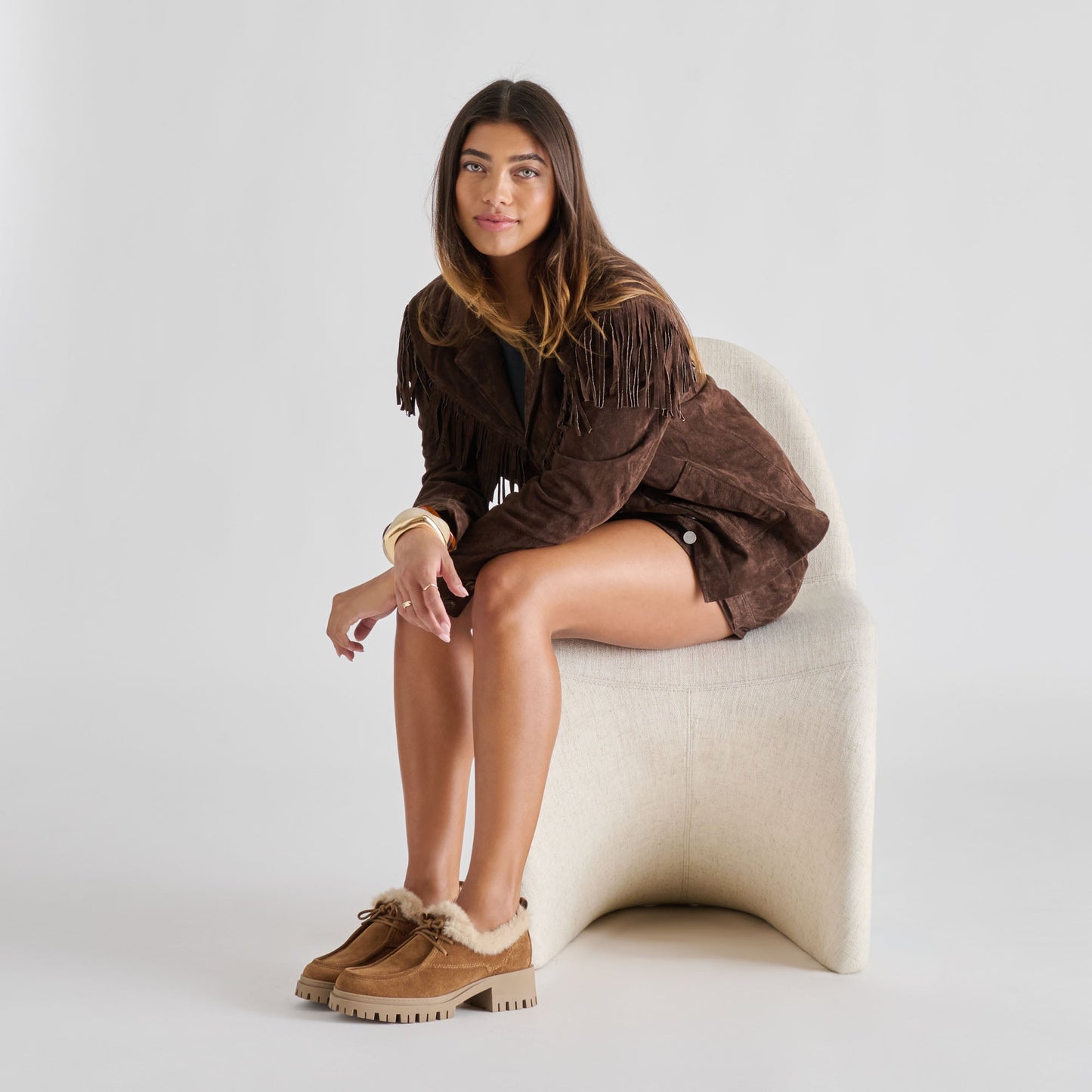 Milza Plush Lt Brown Suede Loafers Dolce Vita