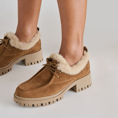 Milza Plush Lt Brown Suede Loafers Dolce Vita