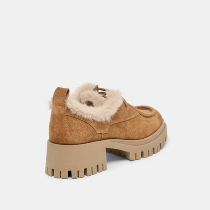 Milza Plush Lt Brown Suede Loafers Dolce Vita