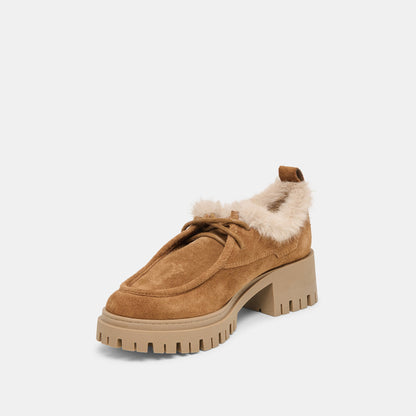 Milza Plush Lt Brown Suede Loafers Dolce Vita