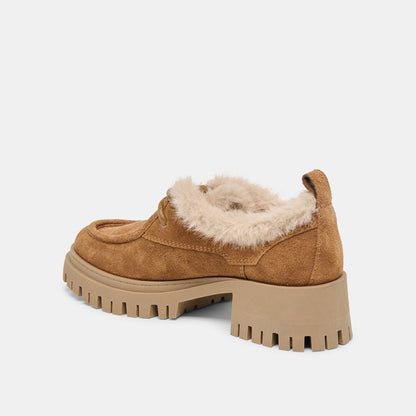 Milza Plush Lt Brown Suede Loafers Dolce Vita