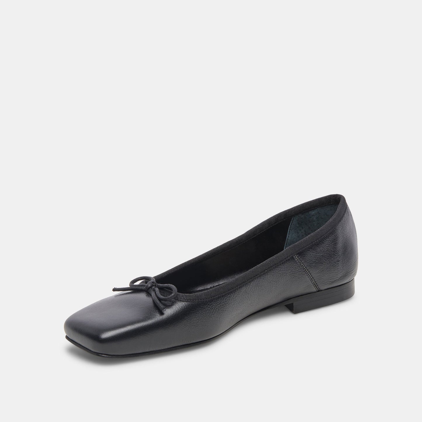 ANISA Wide Black Leather Ballet Flats Dolce Vita