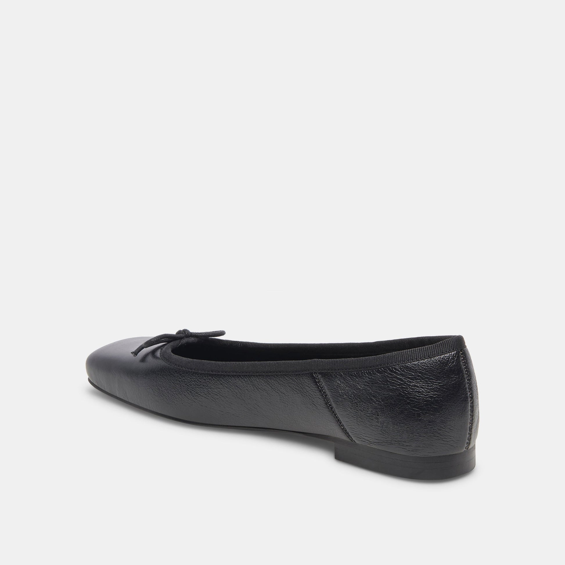 ANISA Wide Black Leather Ballet Flats Dolce Vita