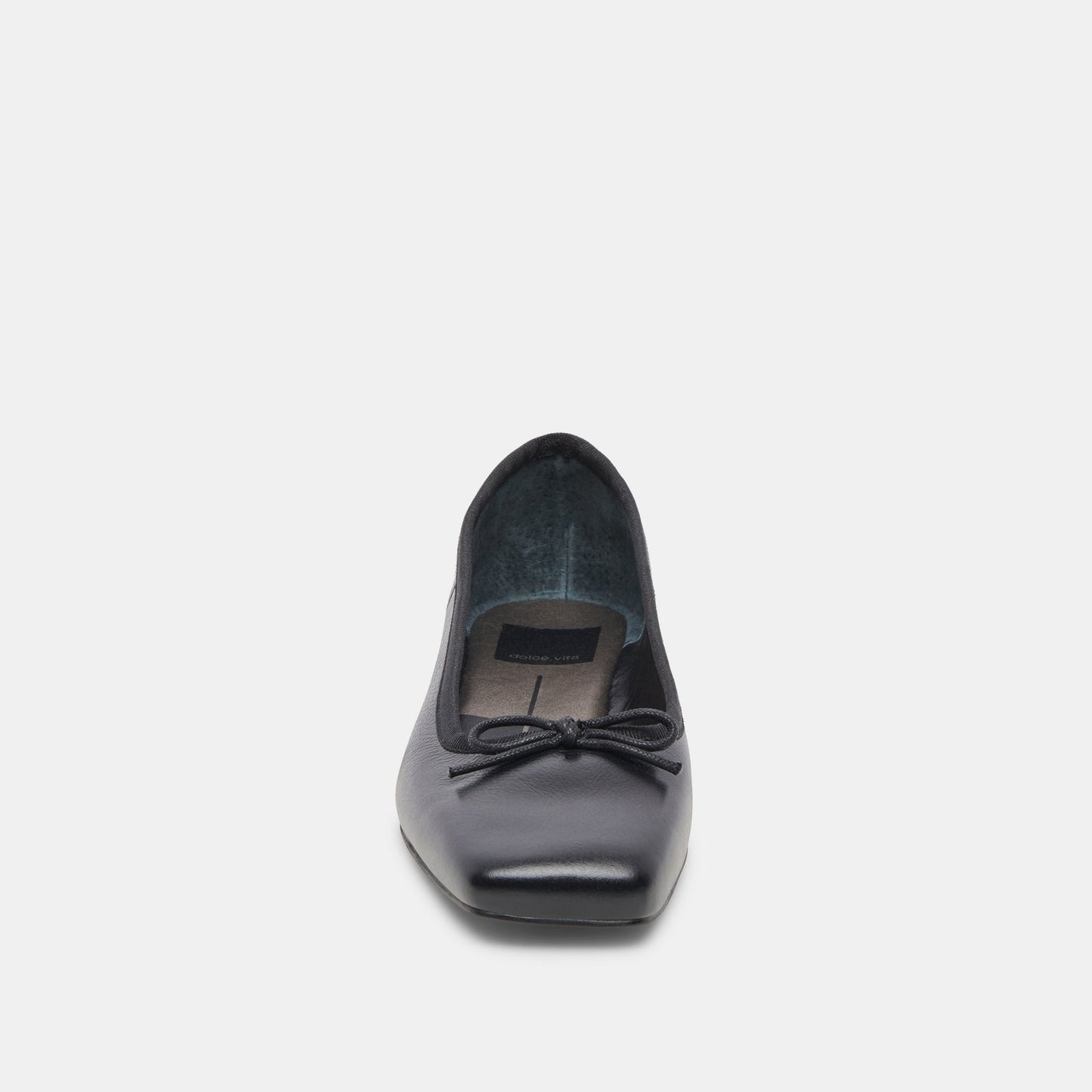 ANISA Wide Black Leather Ballet Flats Dolce Vita