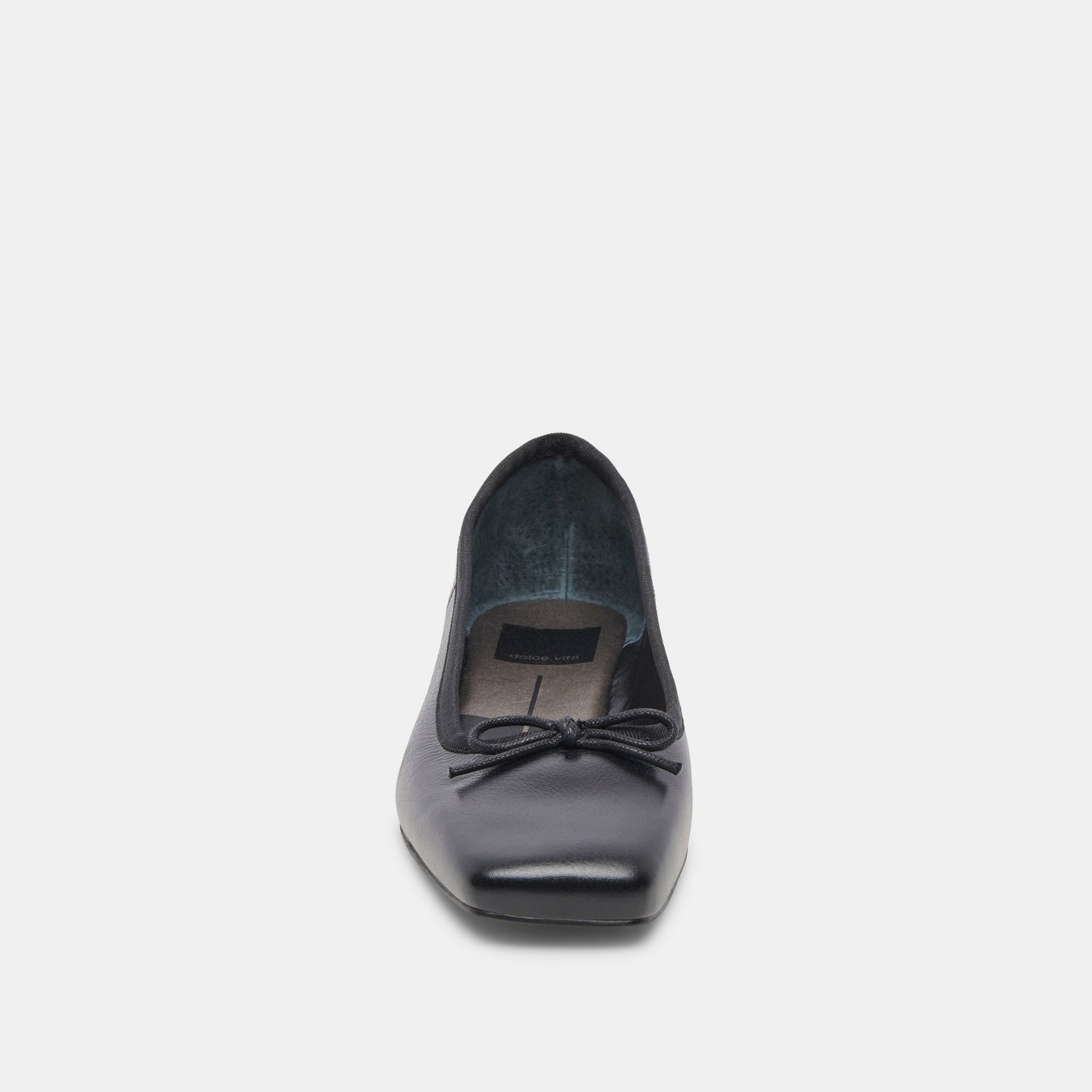 ANISA Wide Black Leather Ballet Flats Dolce Vita