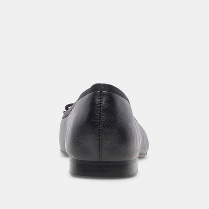 ANISA Wide Black Leather Ballet Flats Dolce Vita
