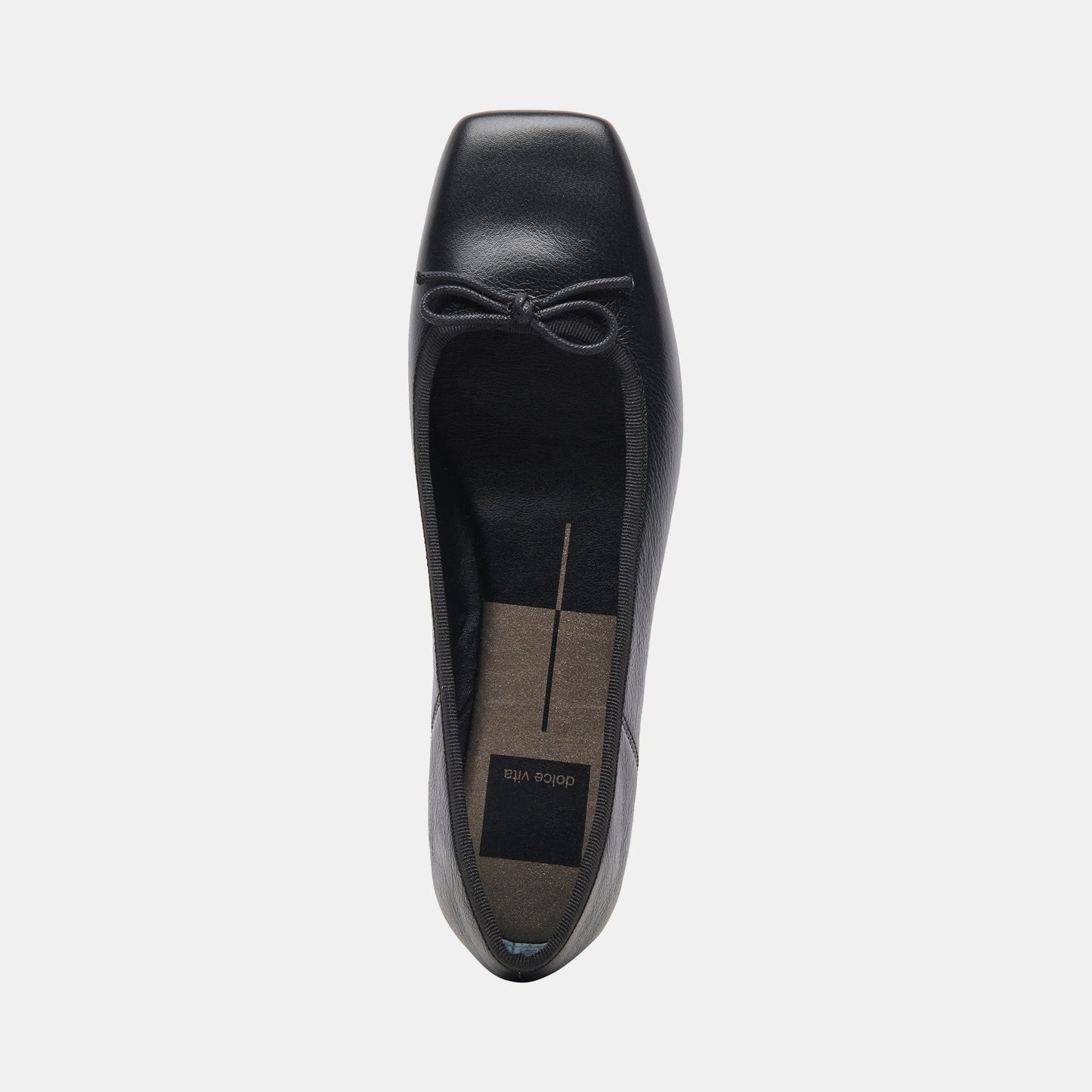 ANISA Wide Black Leather Ballet Flats Dolce Vita