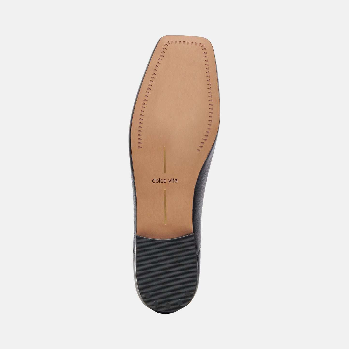 ANISA Wide Black Leather Ballet Flats Dolce Vita