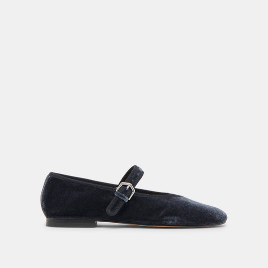 ROSLYN BALLET FLATS DUSTY BLUE VELVET Dolce Vita