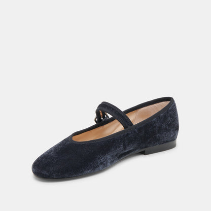 ROSLYN BALLET FLATS DUSTY BLUE VELVET Dolce Vita