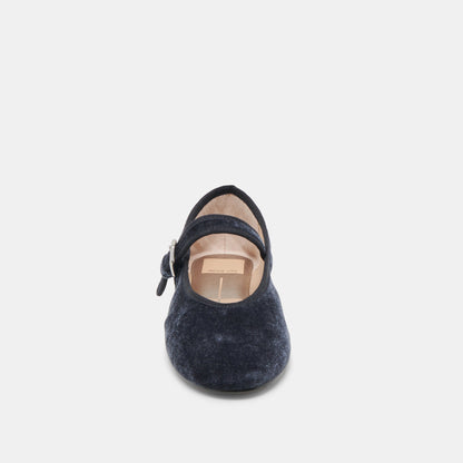 ROSLYN BALLET FLATS DUSTY BLUE VELVET Dolce Vita