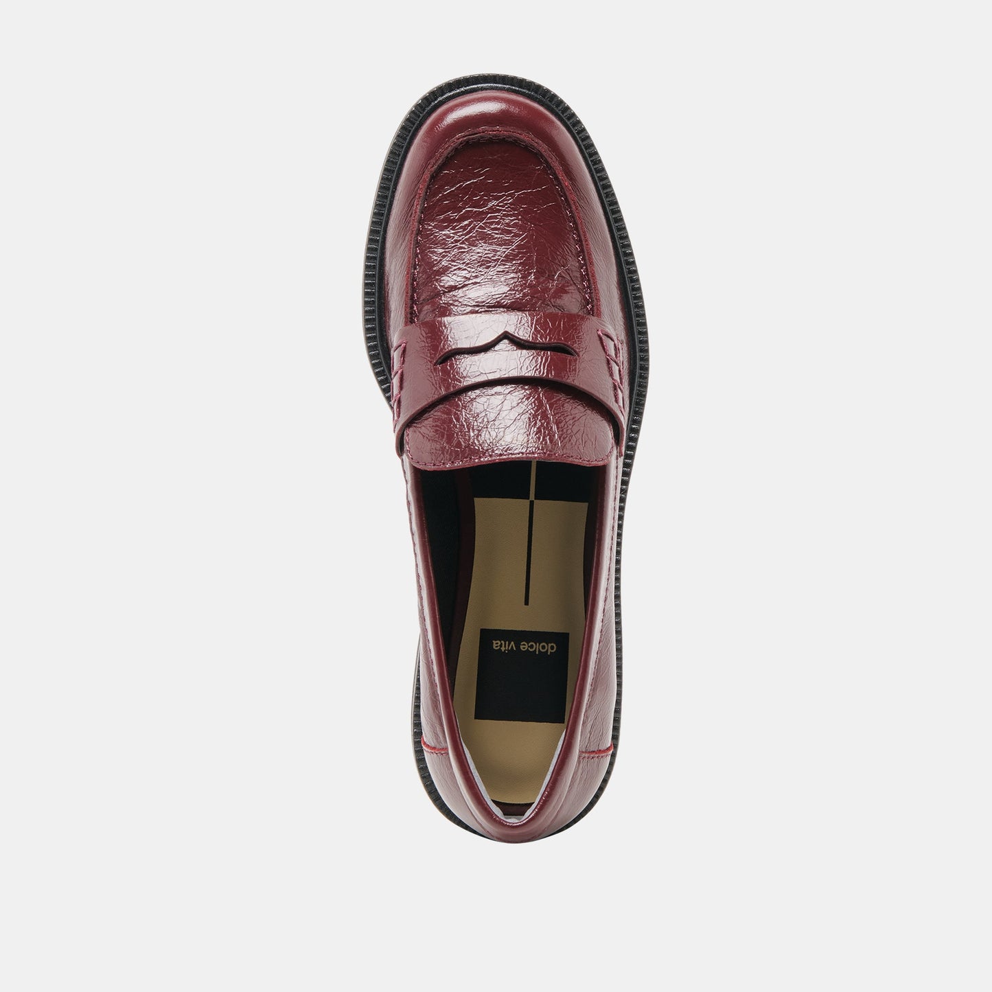 Tiggy Oxblood Crinkle Patent Loafers Dolce Vita
