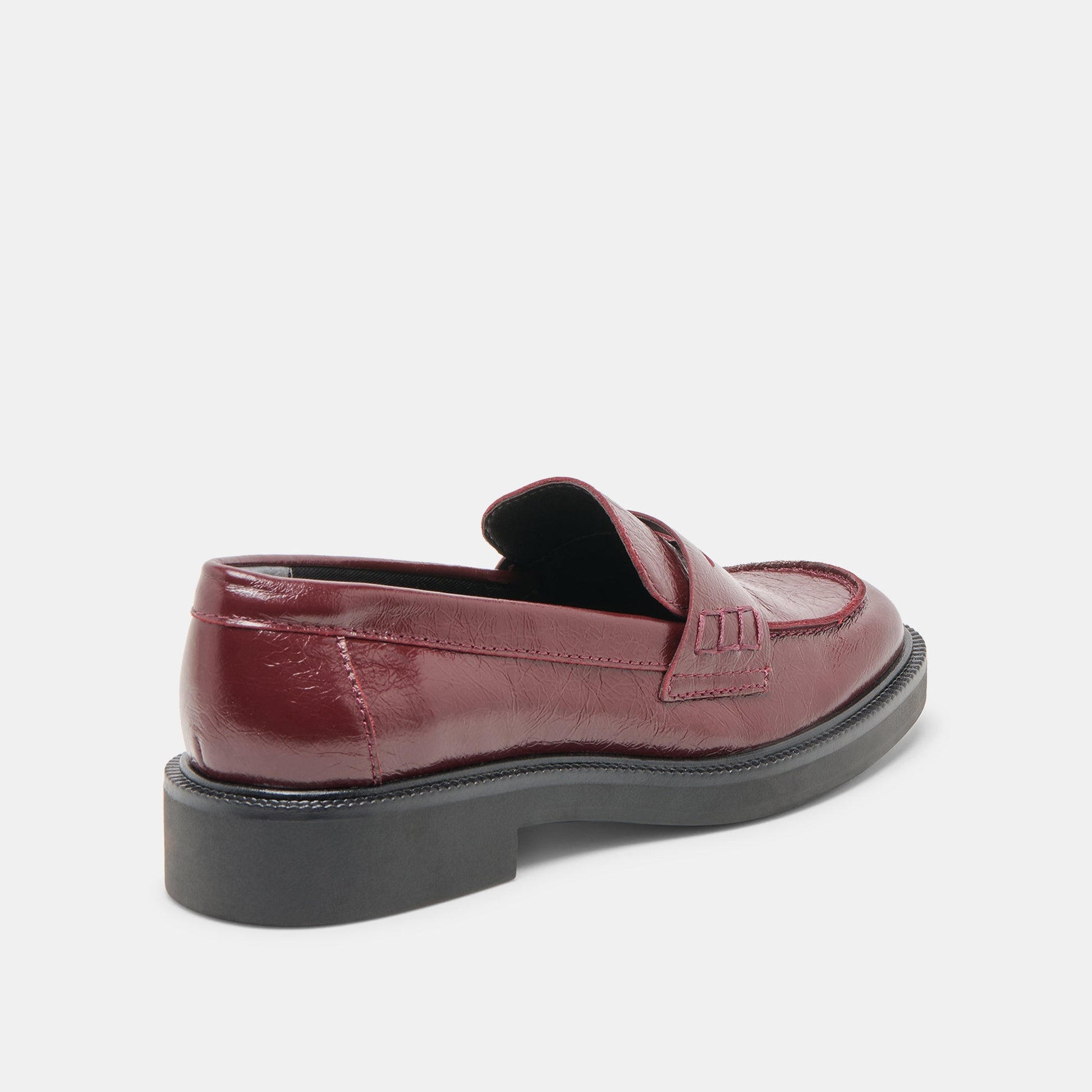 Tiggy Oxblood Crinkle Patent Loafers Dolce Vita