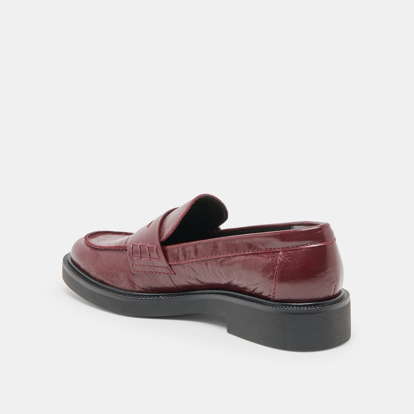 Tiggy Oxblood Crinkle Patent Loafers Dolce Vita