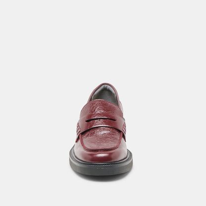 Tiggy Oxblood Crinkle Patent Loafers Dolce Vita
