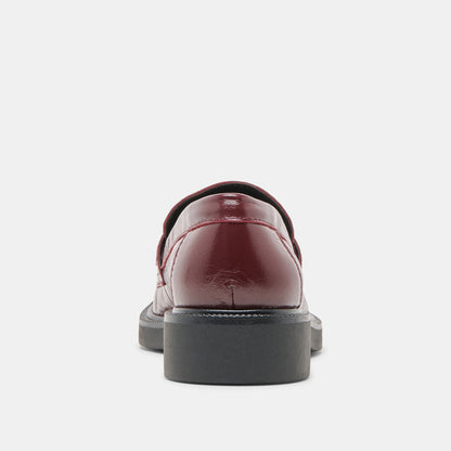 Tiggy Oxblood Crinkle Patent Loafers Dolce Vita