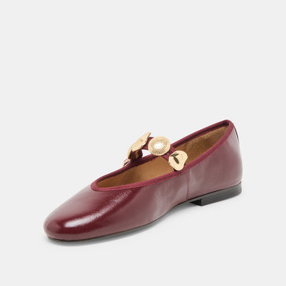Relan Oxblood Leather Ballet Flats Dolce Vita