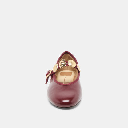 Relan Oxblood Leather Ballet Flats Dolce Vita