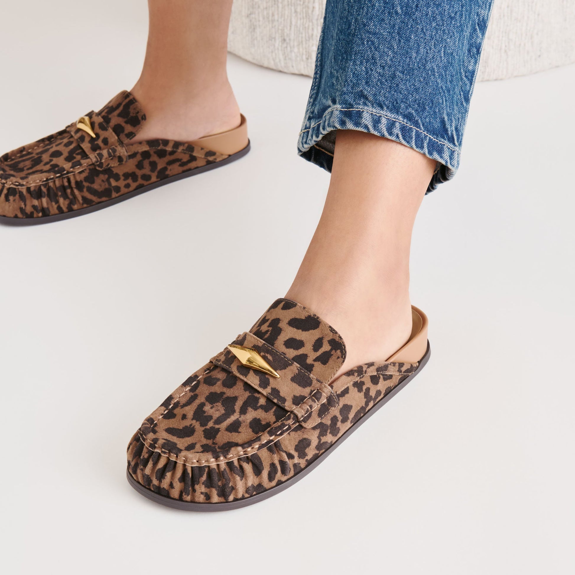 Jodero Brown Leopard Printed Suede Flats Dolce Vita