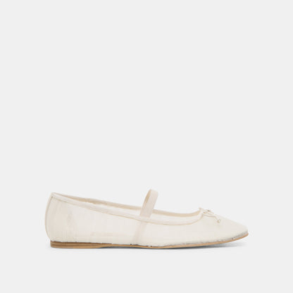 Raeven White Tulle Ballet Flats Dolce Vita