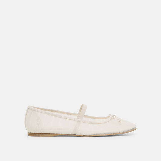 Raeven White Tulle Ballet Flats Dolce Vita
