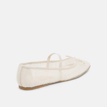 Raeven White Tulle Ballet Flats Dolce Vita