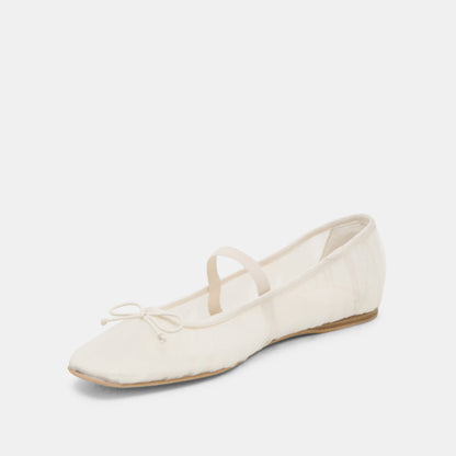 Raeven White Tulle Ballet Flats Dolce Vita