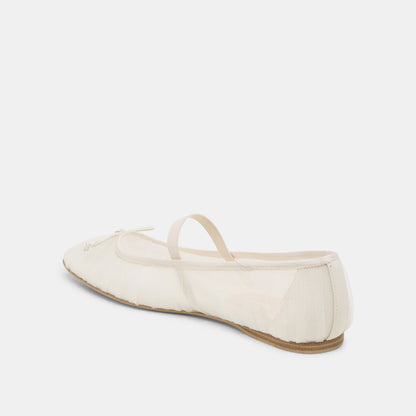 Raeven White Tulle Ballet Flats Dolce Vita