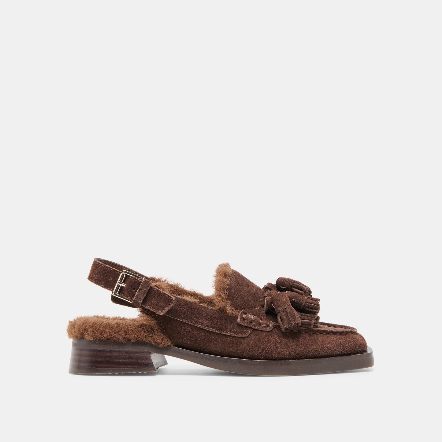 Hamlit Plush Dk Brown Suede Loafers Dolce Vita