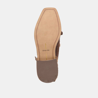 Hamlit Plush Dk Brown Suede Loafers Dolce Vita
