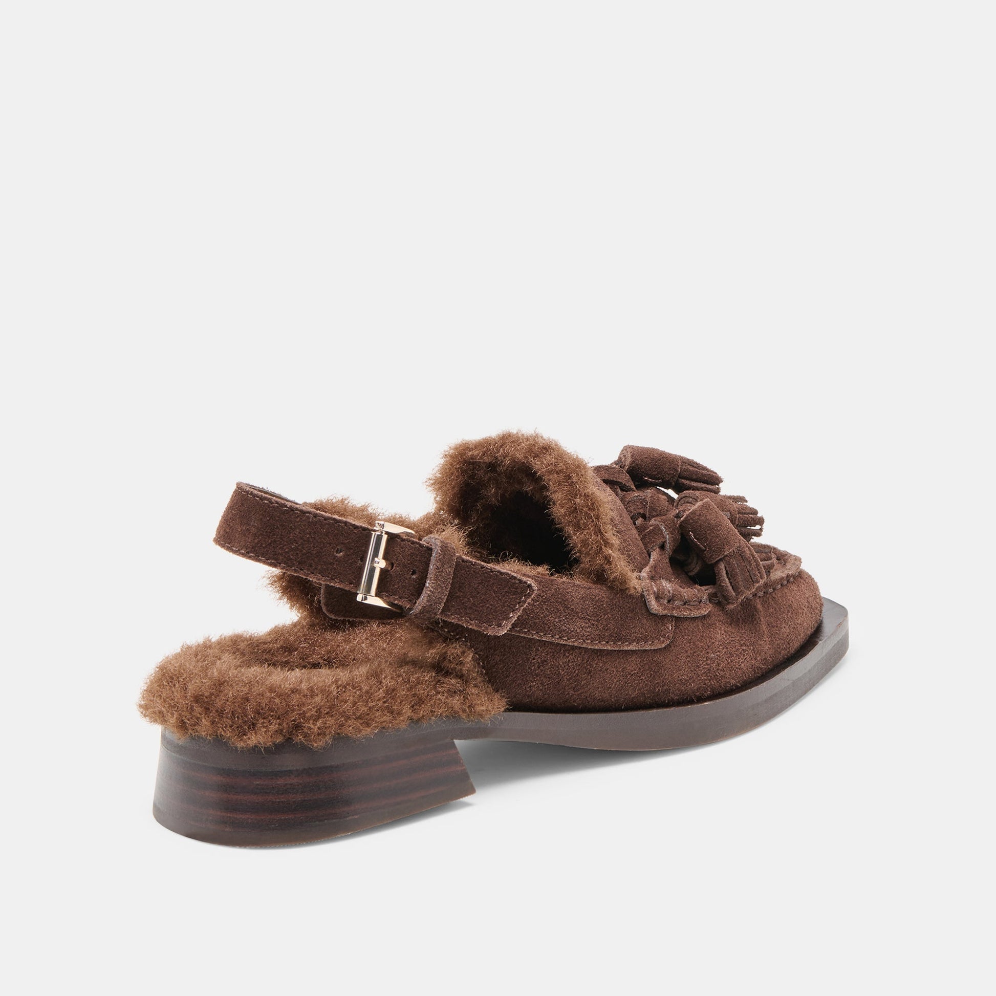 Hamlit Plush Dk Brown Suede Loafers Dolce Vita