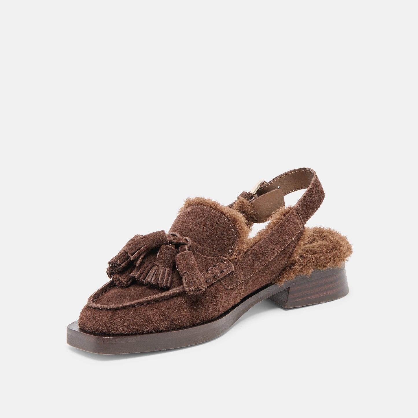 Hamlit Plush Dk Brown Suede Loafers Dolce Vita