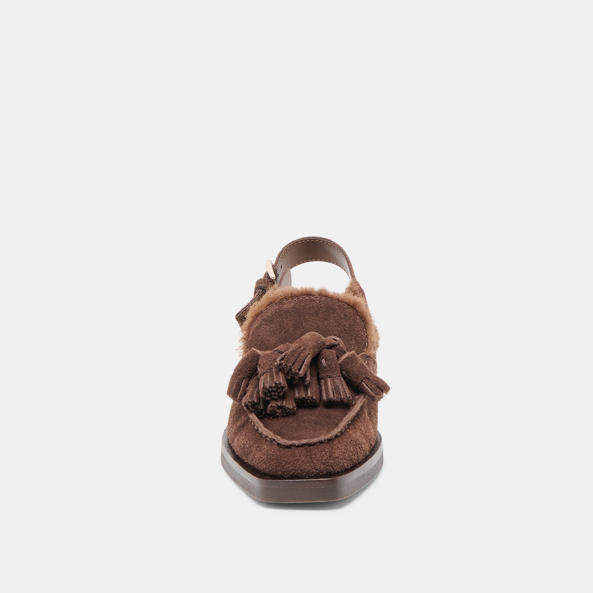Hamlit Plush Dk Brown Suede Loafers Dolce Vita