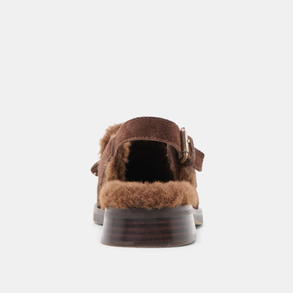 Hamlit Plush Dk Brown Suede Loafers Dolce Vita