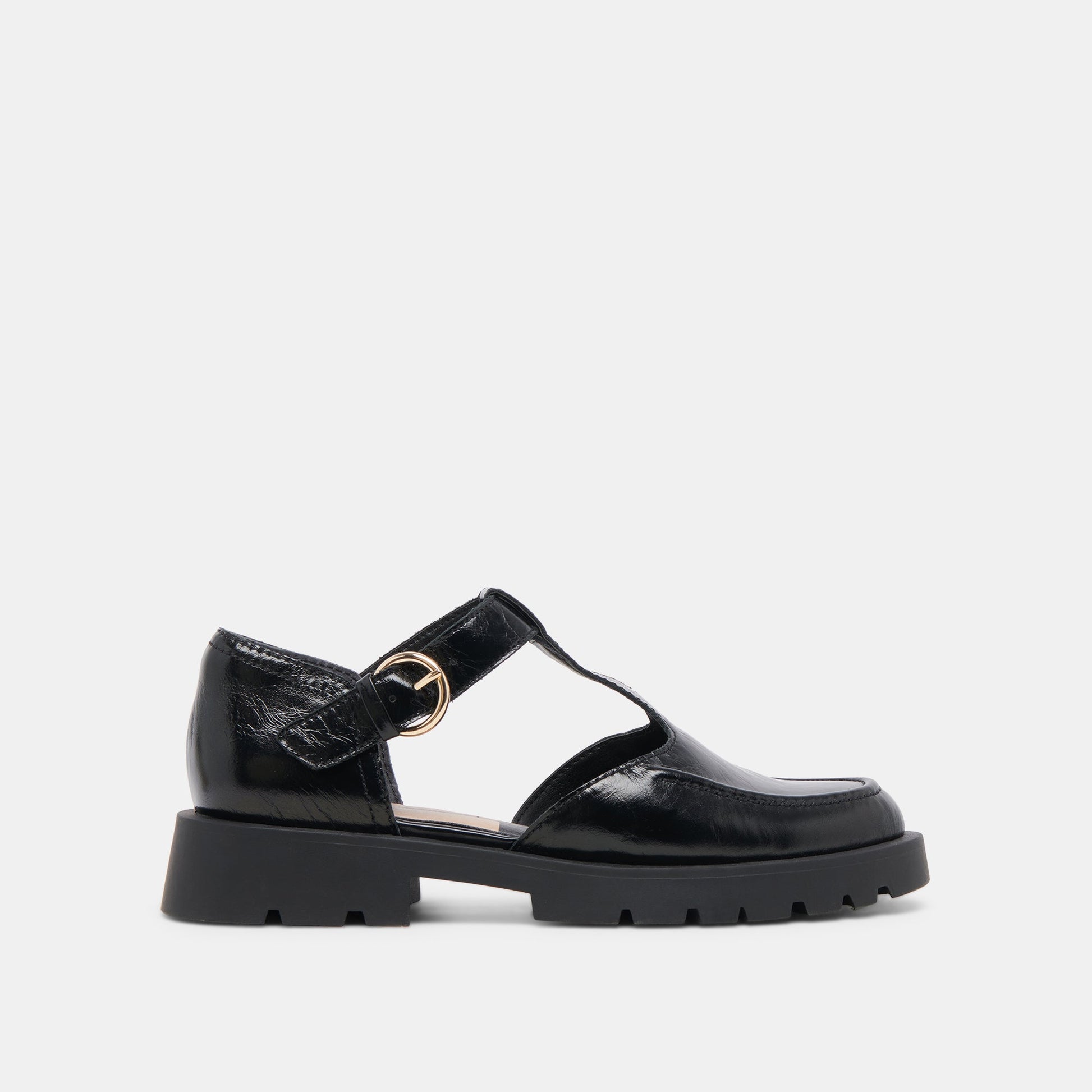 EMILIO FLATS MIDNIGHT CRINKLE PATENT LEATHER Dolce Vita