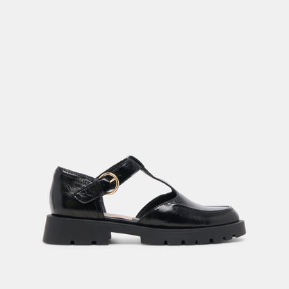 EMILIO FLATS MIDNIGHT CRINKLE PATENT LEATHER Dolce Vita