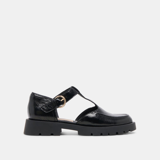 EMILIO FLATS MIDNIGHT CRINKLE PATENT LEATHER Dolce Vita
